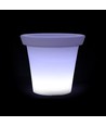 Pot de fleurs LED 36cm avec RGBW - Ø35,5 x 32,5 cm, rechargeable, avec télécommande, corps blanc