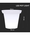 Pot de fleurs LED 36cm avec RGBW - Ø35,5 x 32,5 cm, rechargeable, avec télécommande, corps blanc