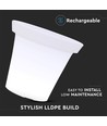 Pot de fleurs LED 36cm avec RGBW - Ø35,5 x 32,5 cm, rechargeable, avec télécommande, corps blanc