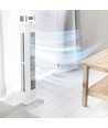 Ventilateur colonne LED 55W, 36" - Blanc, 3 vitesses, télécommande, minuterie, oscillation, affichage de la température