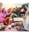 6W bærbar Bluetooth højttaler med LED lys - Rød, 1800mAh batteri, USB/TF/AUX, 5V DC