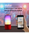 Haut-parleur Bluetooth portable 6W avec lumière LED - Rouge, batterie 1800mAh, USB/TF/AUX, 5V DC
