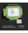 10W oppladbar LED lyskaster - Samsung LED chip, IP44, SOS flash, USB output, grønn/sort