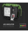 10W genopladelig LED projektør - Samsung LED chip, IP44, SOS flash, USB output, grøn/sort