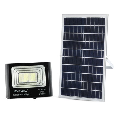 Projecteur LED solaire Solara 35W - IP65, noir, télécommande