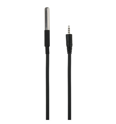 Vandtæt temperaturføler til VT-5145 - 1m ledning, IP66, -50°C til +125°C, sort finish