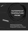 Vandtæt temperaturføler til VT-5145 - 1m ledning, IP66, -50°C til +125°C, sort finish