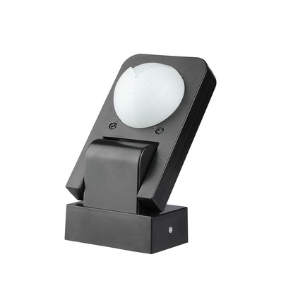 Infrarød bevægelsessensor, sort - 360°, IP65, rækkevidde op til 20m, max 1000W LED