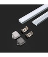Kit de montage profilé aluminium 2m - Incl. clips de montage, couvercle et embouts, 15,55x5,9mm