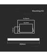 Kit de montage profilé aluminium 2m - Incl. clips de montage, couvercle et embouts, 15,55x5,9mm