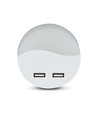 0,45W Natlampe med USB - Rund, 3000K, Automatisk tænding ved mørke, Samsung LED Chip