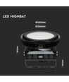 500W LED High Bay, Samsung Chip - 120 graden, Meanwell driver, dimbaar, zwarte behuizing, Ø36cm