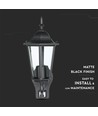 E27 Wandlamp m. sensor - IP44 buiten, zwart, zonder lichtbron