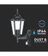 Applique murale E27 avec capteur - IP44 extérieur, noir, sans source lumineuse
