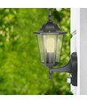 E27 Wandlamp m. sensor - IP44 buiten, zwart, zonder lichtbron