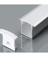 2m Alu profil för LED strips, infällnad - 30x20 mm, inkl. mjölkvitt cover