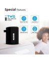 5W transportabel Bluetooth høyttaler - Sort, 1500mAh batteri, TWS, innebygd mikrofon, TF-kort, DC 5V
