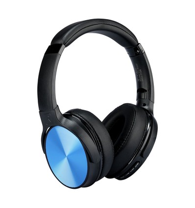 Casque sans fil Bluetooth avec oreillettes pivotantes, bleu - Jusqu'à 12 heures d'autonomie, portée 10m