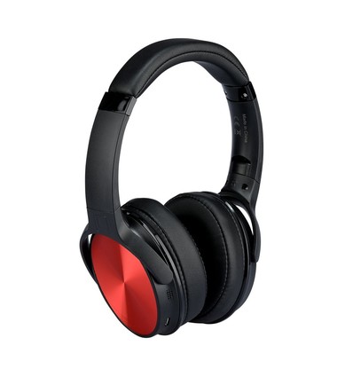 Casque sans fil Bluetooth, rouge - Jusqu'à 12 heures d'autonomie, batterie 500mAh, sacoche incluse