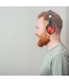 Bluetooth trådlösa hörlurar, röd - Upp till 12 timmars speltid, 500mAh batteri, inkl. väska