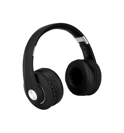 Bluetooth trådløse hodetelefoner, sort - 500mAh batteri, opptil 12 timers spilletid, sammenleggbart design, AUX/Micro SD inngang