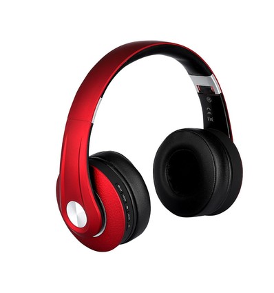 Casque sans fil Bluetooth - Rouge, jusqu'à 12 heures d'autonomie, entrée Micro SD et AUX