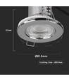 5W Ø8,15cm LED indbygningsspot - Brandhæmmende, Samsung LED chip, IP65, dæmpbar, Hul: Ø5,7 cm, Mål: Ø8,15 cm