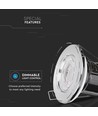 5W Ø8,15cm LED indbygningsspot - Brandhæmmende, Samsung LED chip, IP65, dæmpbar, Hul: Ø5,7 cm, Mål: Ø8,15 cm