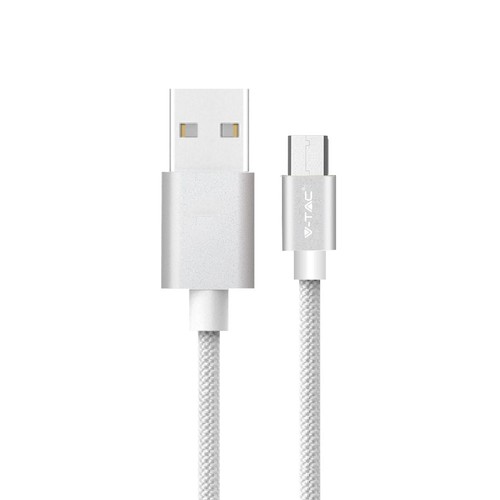Câble Micro USB 1m - Nylon tressé, Argent, Série Platinum