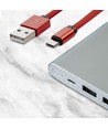 MicroUSB câble 1m rouge - Tissu en coton, MicroUSB vers USB-A