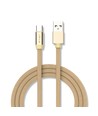 1m Type-C USB kabel i gull - Ruby Series, bomullsflettet, USB-C til USB-A