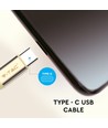 1m Type-C USB kabel i guld - Ruby Series, bomuldsflettet, USB-C til USB-A