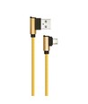 1m Micro USB kabel L-Type, Gull - 2.4A, Diamond Series, vevd bomull