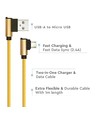 1m Micro USB kabel L-Type, Gull - 2.4A, Diamond Series, vevd bomull