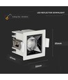 4W kvadratisk LED downlight, Samsung chip, RA90 - 5700K, 12 grader, hull: 45x45mm