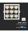 Dalle LED encastrable carrée 36W, Samsung chip - RA90, 2880lm, Trou: 120x120mm, 38 degrés