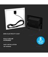 20W zonne-energie LED breedstraler - 1650lm, IP65, 6000K, zwart, incl. zonnepaneel en afstandsbediening