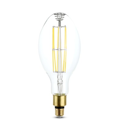 E27 24W LED ED120 filament lamp - 160lm/W, 4000lm, helder glas, 6400K, Ø12cm, hoogte 30cm