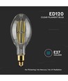 Ampoule filament LED E27 24W ED120 - 160lm/W, 4000lm, verre clair, 6400K, Ø12cm, hauteur 30cm