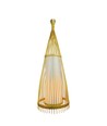 Vloerlamp van hout met rotan kap, E27 fitting - Ø45cm, Hoogte: 150cm, 1,8m snoer, zonder lichtbron