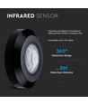 360° PIR infraröd taksensor - Svart, utanpåliggande, max 200W LED, IP20, räckvidd 8m