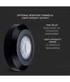 360° PIR infrarød loftsensor - Sort, påbygning, max 200W LED, IP20, rækkevidde 8m