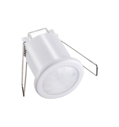 Détecteur de plafond PIR à encastrer, 360° - Blanc, 400W LED, portée 8m, IP20