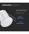 PIR taksensor for innbygging, 360° - Hvit, 400W LED, 8m rekkevidde, IP20