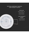 PIR taksensor for innbygging, 360° - Hvit, 400W LED, 8m rekkevidde, IP20