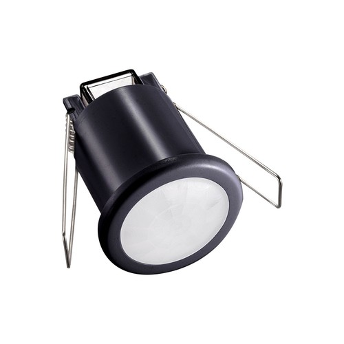 Détecteur PIR encastrable plafond Ø4cm, 360° - Noir, IP20, détection jusqu'à 8m, perçage : Ø4cm