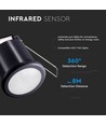 PIR taksensor för inbyggnad, 360° - Svart, IP20, detekteringsavstånd upp till 8m, hålmått: Ø4cm