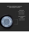 PIR loftssensor til indbygning, 360° - Sort, IP20, detekteringsafstand op til 8m, hulmål: Ø4cm