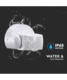 Détecteur de mouvement infrarouge, blanc - IP65, 180°/360°, max 600W LED, portée 12m, extérieur/intérieur