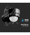 Sensor for hushjørne, svart, bevegelsessensor - justerbar, hjørnemontering, IP65 (maks:600W LED)